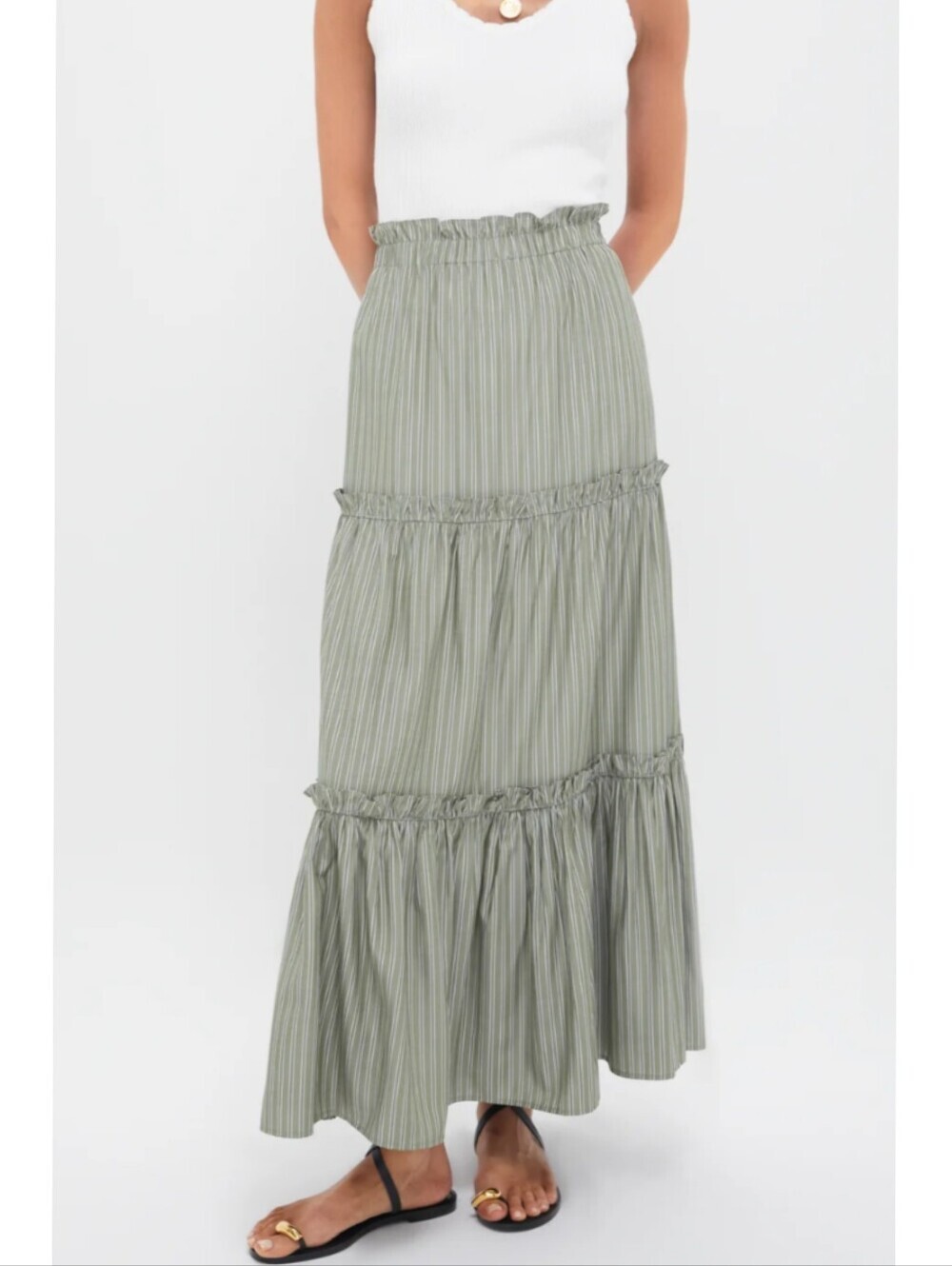 NEW Tuckernuck Green Stripe Prado Skirt